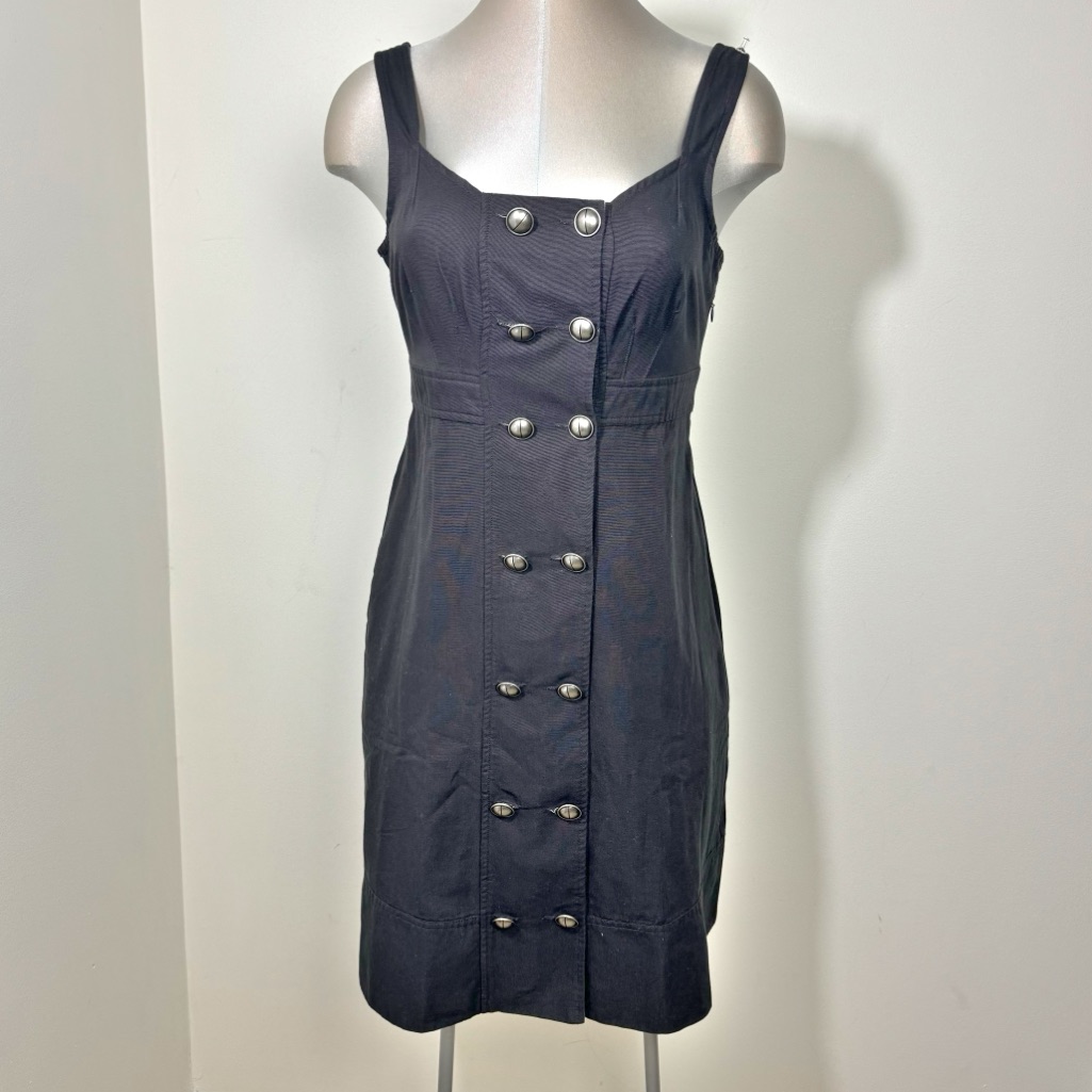Anthropologie Maeve Double Button Lay Of The Land Trench Dress Size 8 Military
